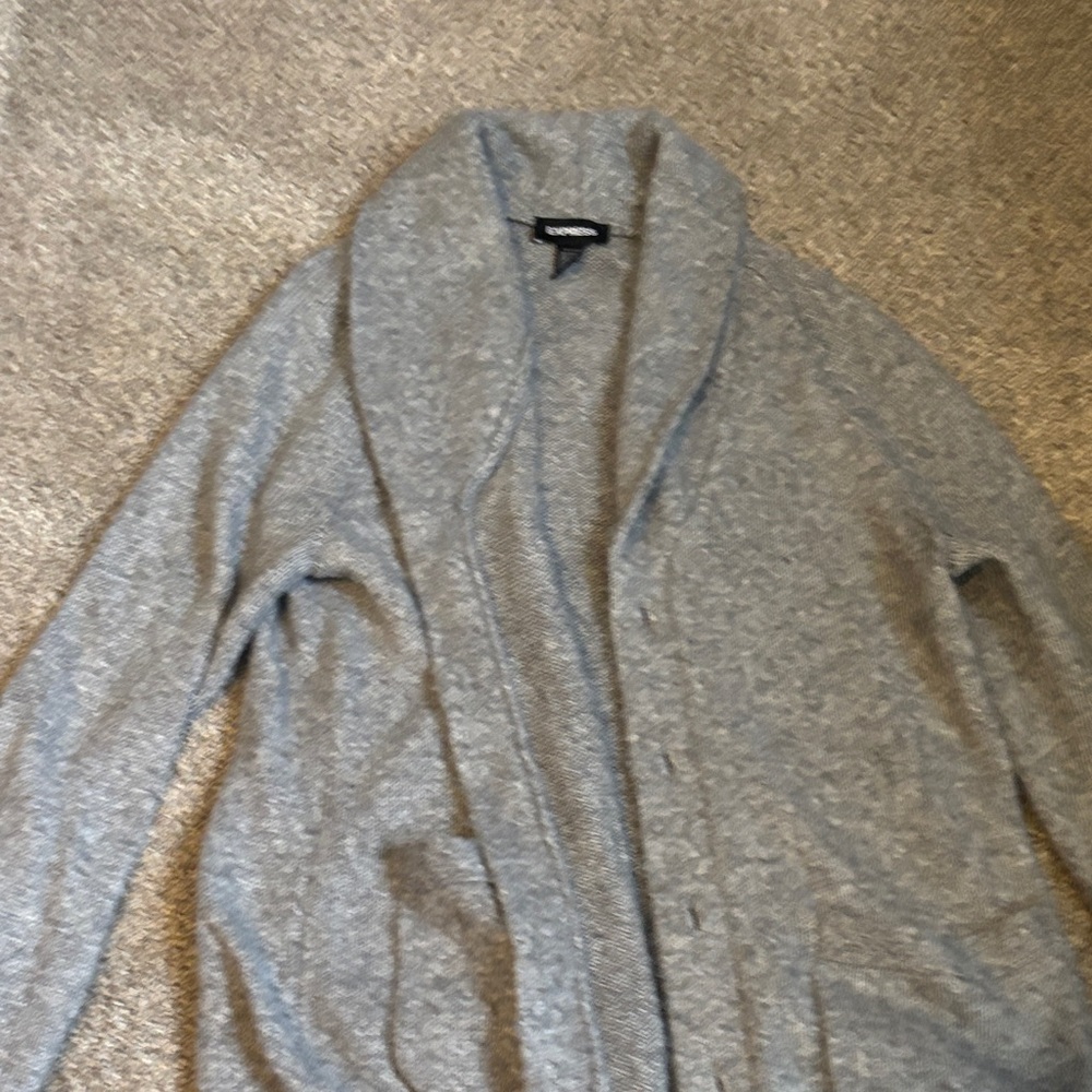 Express Gray Men's Cardigan Sweater